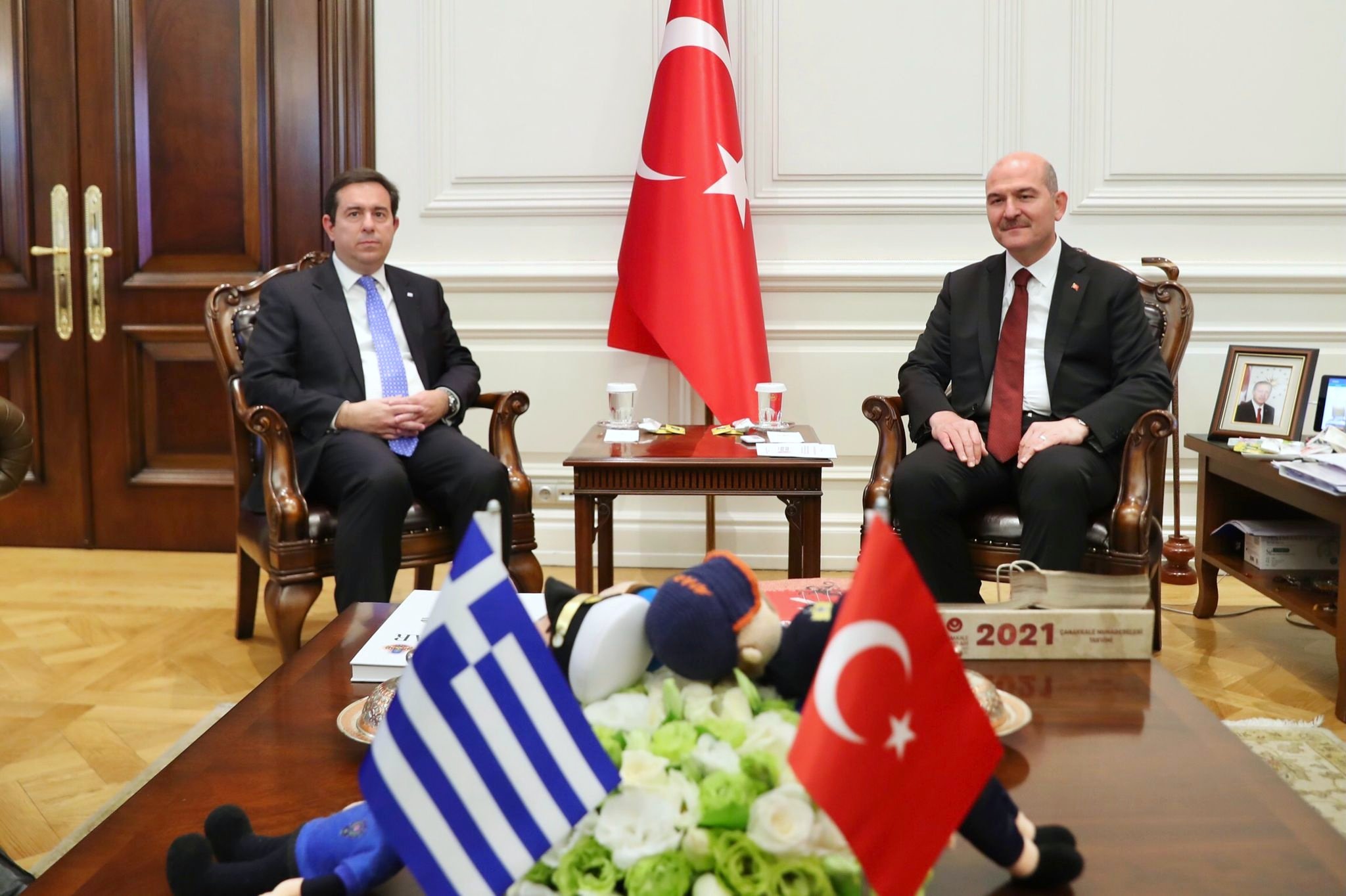 Συνάντηση Υπουργού Μετανάστευσης και Ασύλου, Ν. Μηταράκη, με τον Υπουργό Εσωτερικών της Τουρκίας, Σουλεϊμάν Σοϊλού στην Άγκυρα Συνάντηση Υπουργού Μετανάστευσης και Ασύλου, Ν. Μηταράκη, με τον Υπουργό Εσωτερικών της Τουρκίας, Σουλεϊμάν Σοϊλού στην Άγκυρα