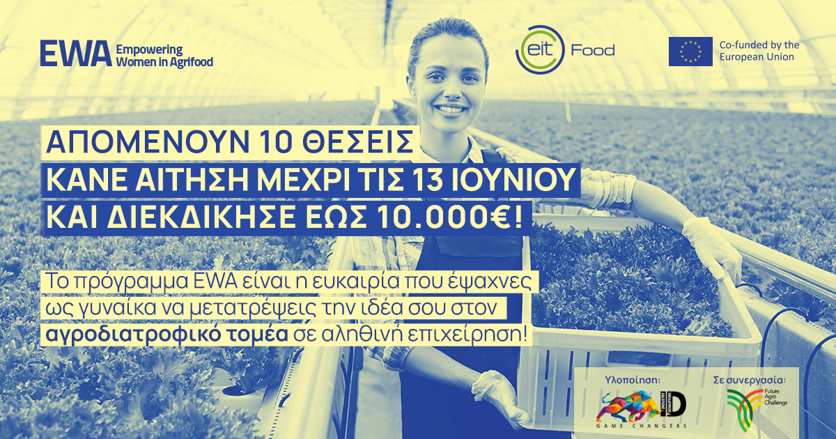 Νέο πρόγραμμα για τη γυναικεία επιχειρηματικότητα από το ΕΙΤ Food με ευκαιρίες δικτύωσης και χρηματοδότησης Νέο πρόγραμμα για τη γυναικεία επιχειρηματικότητα από το ΕΙΤ Food με ευκαιρίες δικτύωσης και χρηματοδότησης