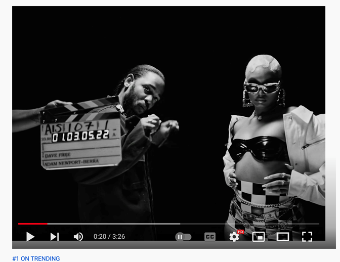 #1 music video στο Youtube παγκοσμίως: Kendrick Lamar #1 music video στο Youtube παγκοσμίως: Kendrick Lamar