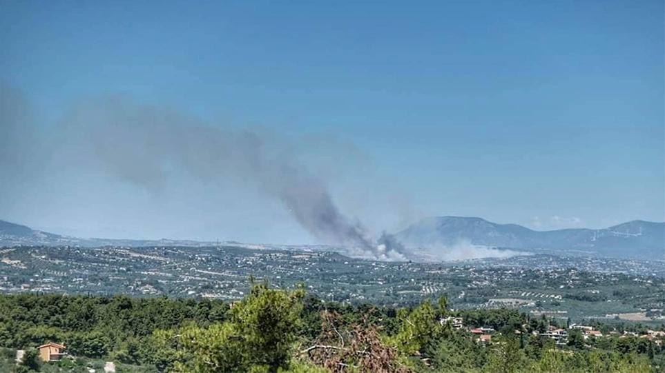 Μεγάλη φωτιά σε αγροτική περιοχή στο Σχηματάρι