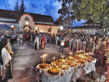 Η Εορτή της Κοιμήσεως της Θεοτόκου στην Ιερά Μονή Παναγίας Φανερωμένης Βαθυρρύακος στην Ι.Μ. Μαρωνείας και Κομοτηνής
