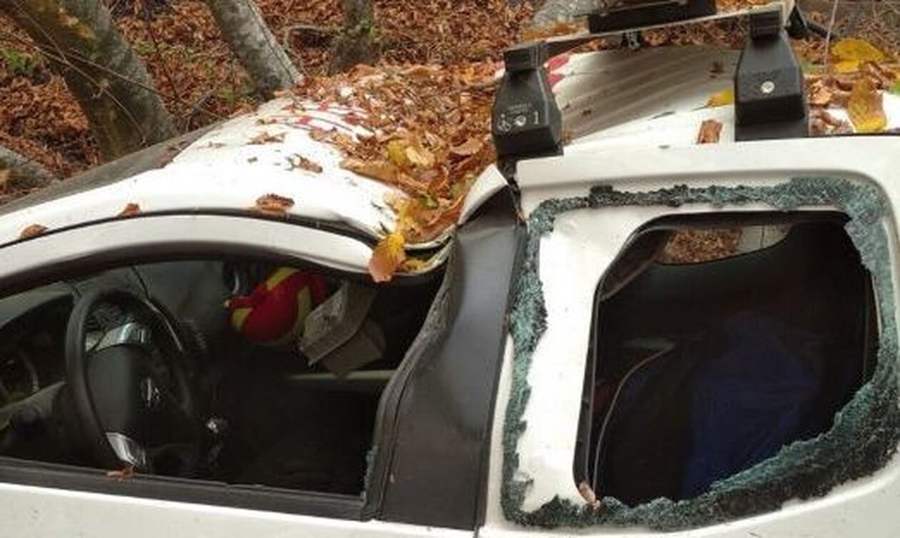Παπίκιο Όρος: Δέντρα καταπλάκωσαν όχημα εθελοντή – Μαίνεται η φωτιά