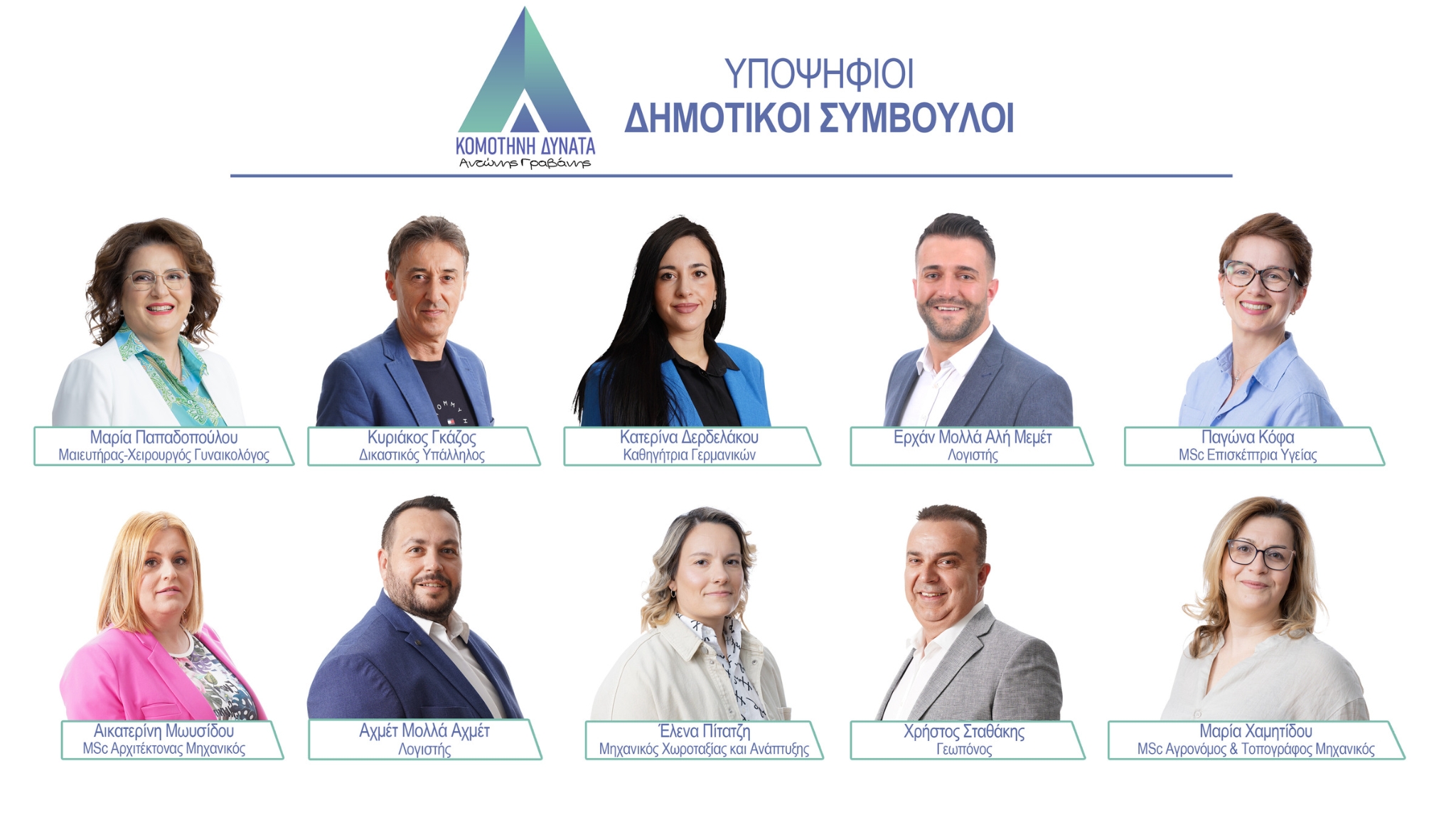 Δέκα νέοι υποψήφιοι δημοτικοί σύμβουλοι στο πλευρό του Αντώνη Γραβάνη Δέκα νέοι υποψήφιοι δημοτικοί σύμβουλοι στο πλευρό του Αντώνη Γραβάνη