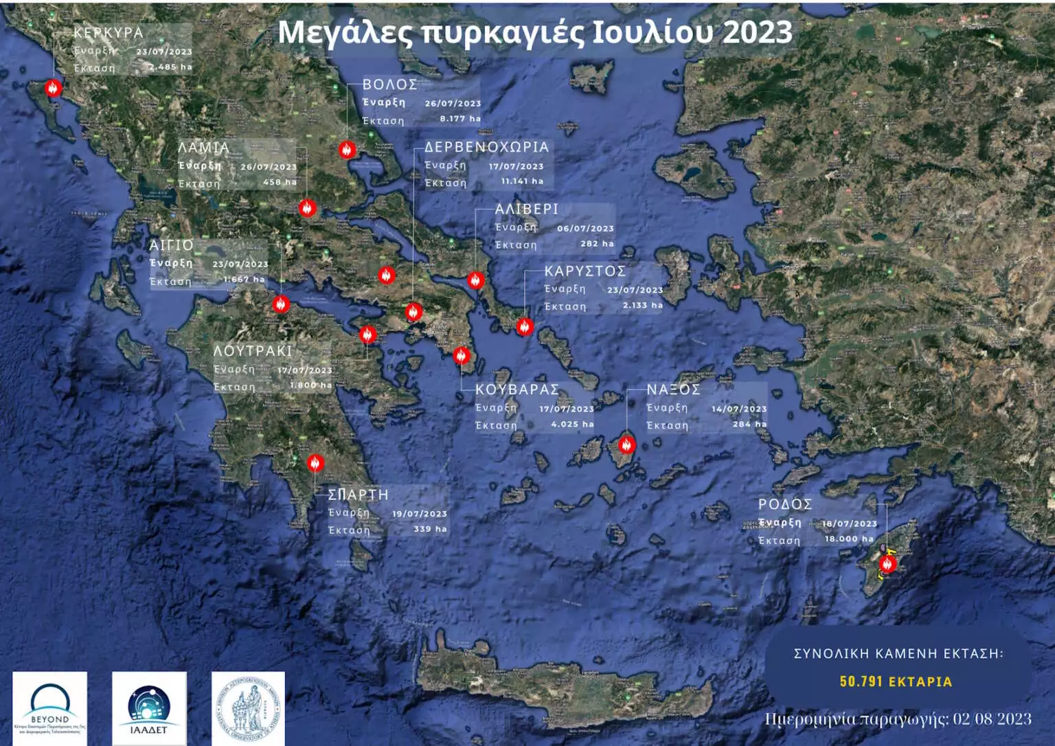 508.000 στρέμματα κάηκαν τον Ιούλιο 508.000 στρέμματα κάηκαν τον Ιούλιο