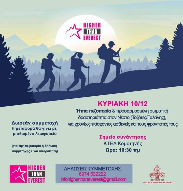 Δ/νση Δημόσιας Υγείας της ΠΑΜΘ: Δράση ήπιας πεζοπορίας στο Νέστο για χρονίως πάσχοντες ασθενείς και τους φροντιστές τους Δ/νση Δημόσιας Υγείας της ΠΑΜΘ: Δράση ήπιας πεζοπορίας στο Νέστο για χρονίως πάσχοντες ασθενείς και τους φροντιστές τους
