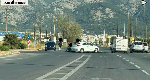 Τροχαίο με τραυματισμό στην ανατολική είσοδο του Περιφερειακού Ξάνθης