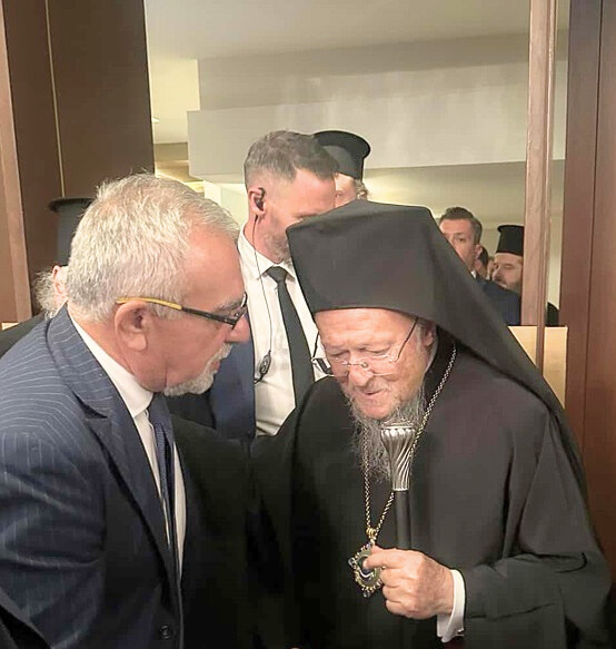 Συνάντηση του Γενικού Διευθυντή της Μεταλλεία Θράκης, Λεωνίδα Μπακούρα, με τον Οικουμενικό Πατριάρχη Βαρθολομαίο