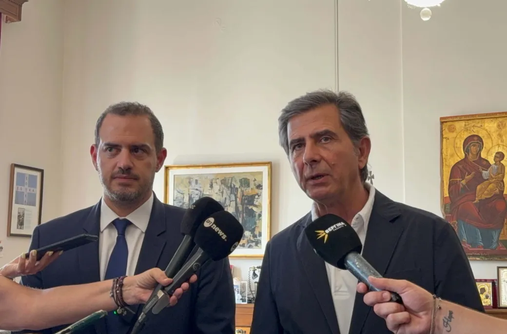 Συνάντηση εργασίας του ΥΜΑΘ Κωνσταντίνου Π. Γκιουλέκα με τον Αναπληρωτή Υπουργό Υποδομών και Μεταφορών Γιώργο Κώτσηρα Συνάντηση εργασίας του ΥΜΑΘ Κωνσταντίνου Π. Γκιουλέκα με τον Αναπληρωτή Υπουργό Υποδομών και Μεταφορών Γιώργο Κώτσηρα